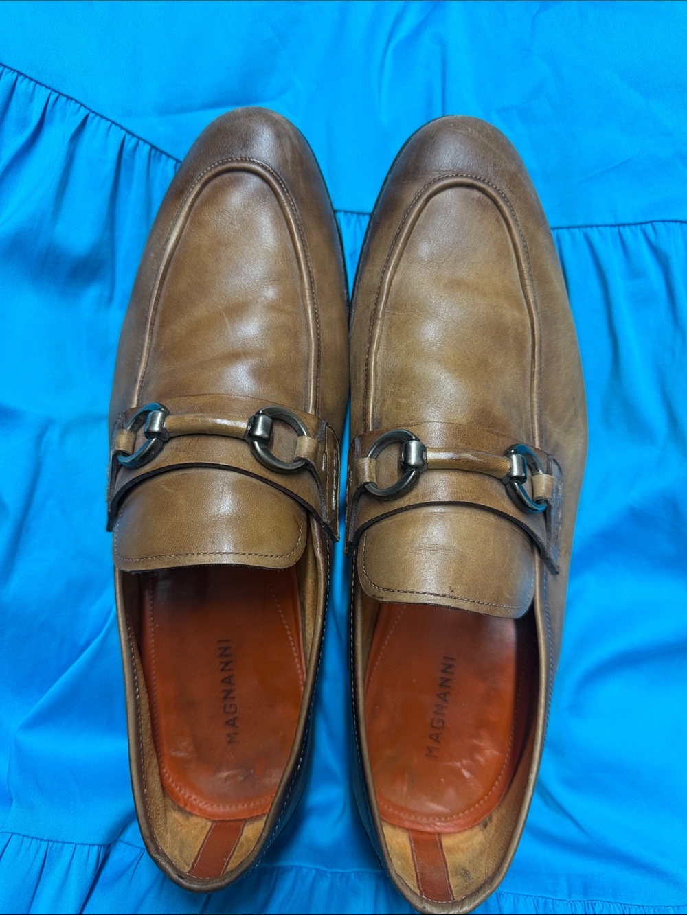 Magnanni Tan Leather Bit Loafers